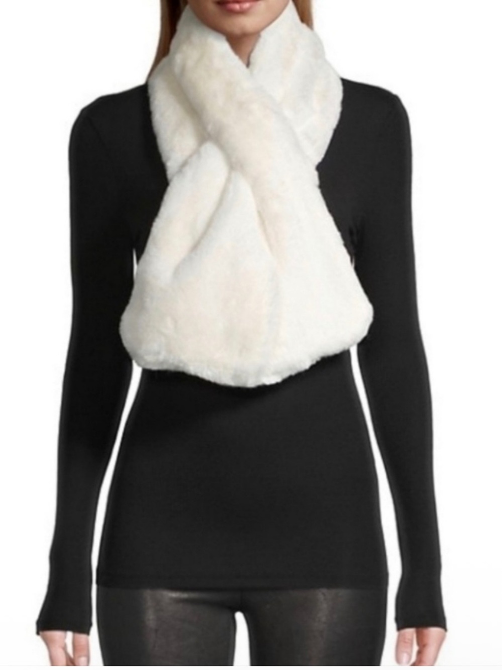 Apparis Cream Faux Fur Wrap Scarf,furry and soft!NWT
